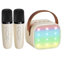 Mini Karaoke Machine for Kids Adults, Portable Bluetooth Speaker with 2 Wireless Microphones, Christmas Birthday Gifts Toys 2