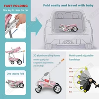 Poussette bébé 3 en 1, landau léger, poussette portable, poussette pour nouveau-né, siège auto bébé avec nacelle 4