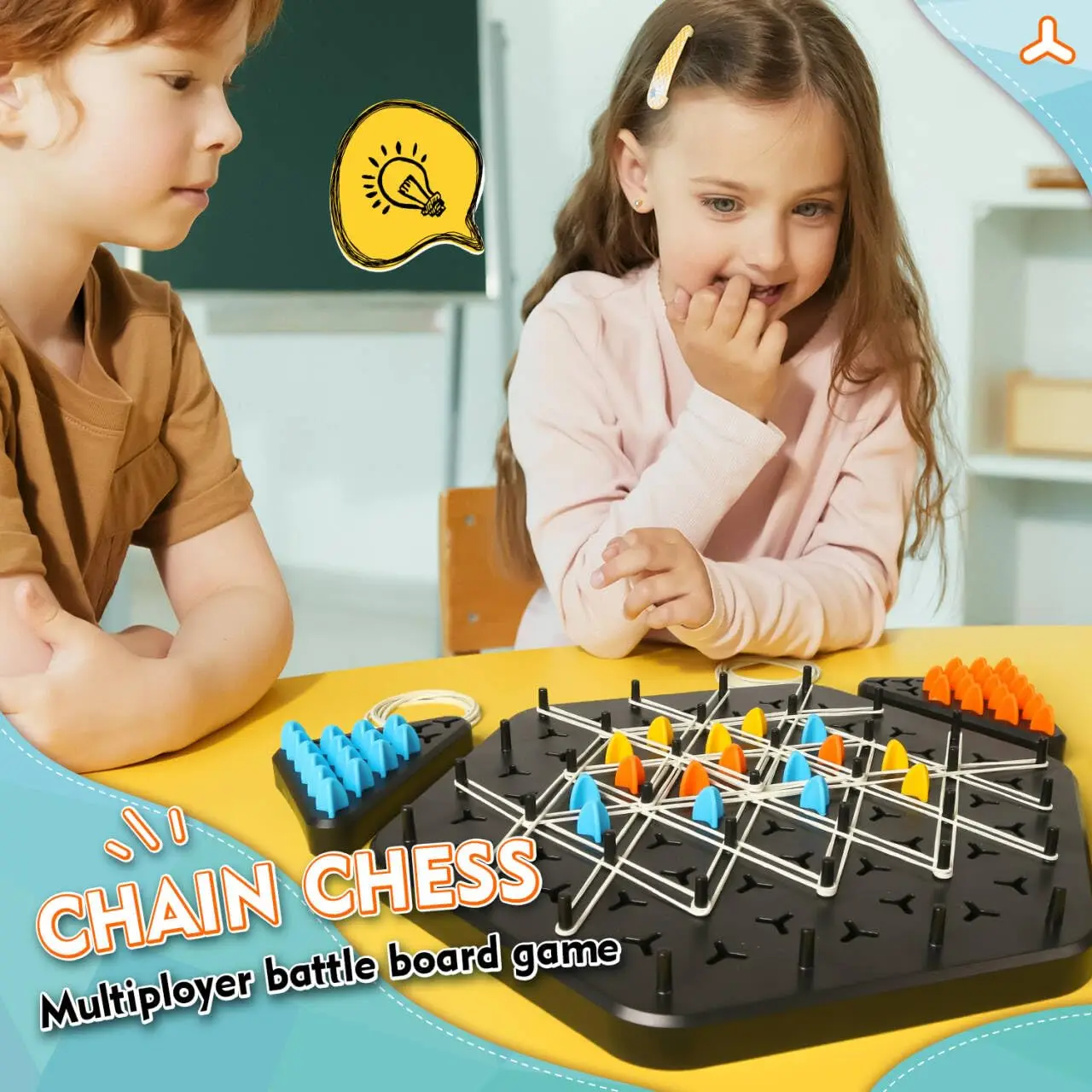 Large Size Chain Triangle Chess Game Interactive Brain Teaser Strategy Game for Kids Triangle Chess Board for Family board game table games chess puzzle game