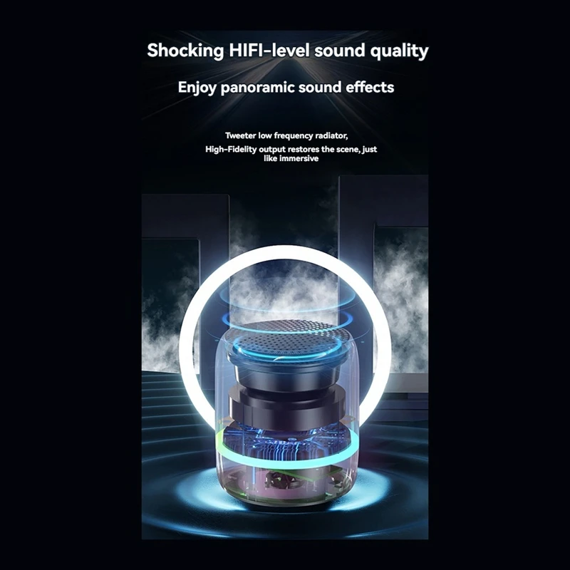 Portable Bluetooth Speaker With AI Voice Control Mini Subwoofer For Outdoor Use Enhanced Bass
