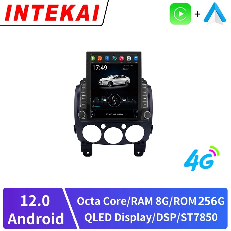 

9.7" Vertical Style Tesla Screen Android 12 Car Radio for MAZDA 2 2007-2014 Multimedia Video Player Navigation GPS Stereo Screen