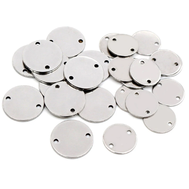 15 개/몫 12mm 15mm 아니 페이드 매력 목걸이 펜 던 트 매력에 대 한 316 스테인레스 스틸 라운드 매력 diy 쥬얼리 만들기
