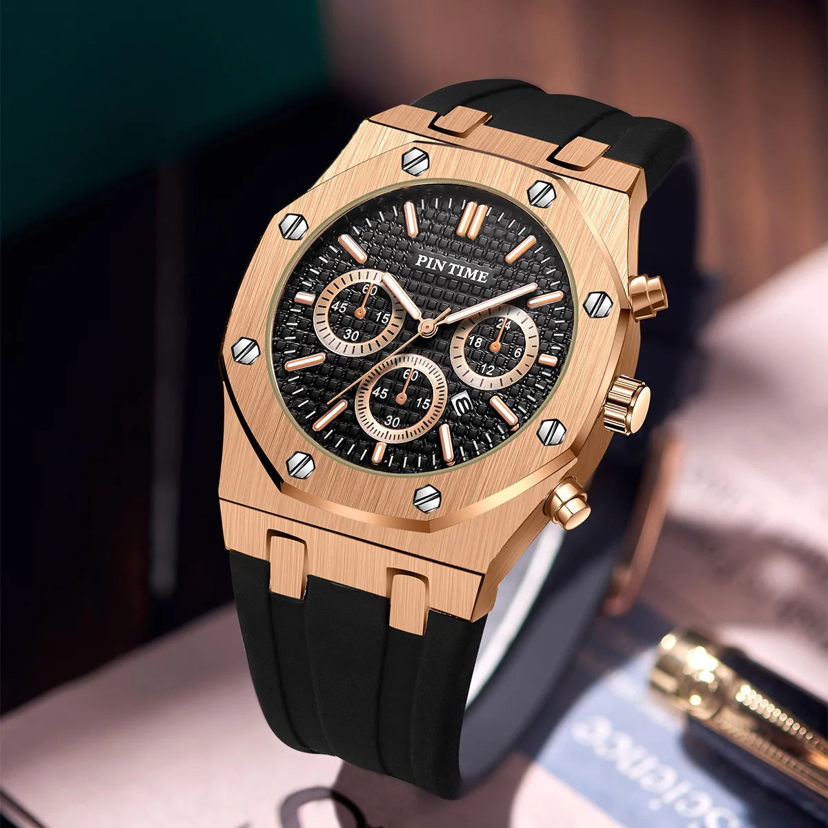 

Fashion Men's Large Dial Calendar Quartz Watch Luxury Brand Sports Waterproof Clock Trend Banquet Party Males Wristwatch