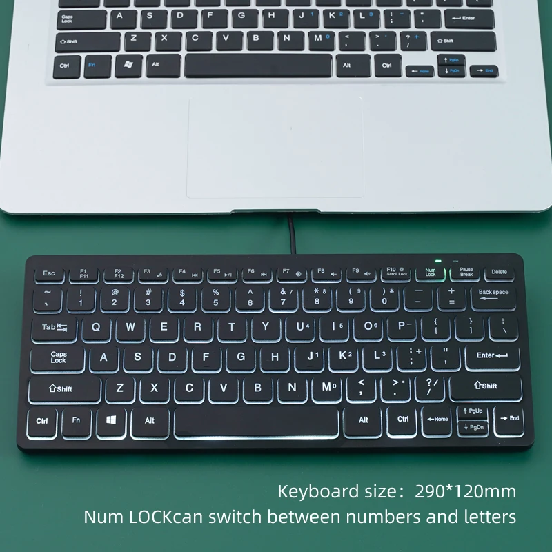 Ultra-Thin RGB Backlit 75% Compact Wired Keyboard - Lightweight 220g with Num Lock