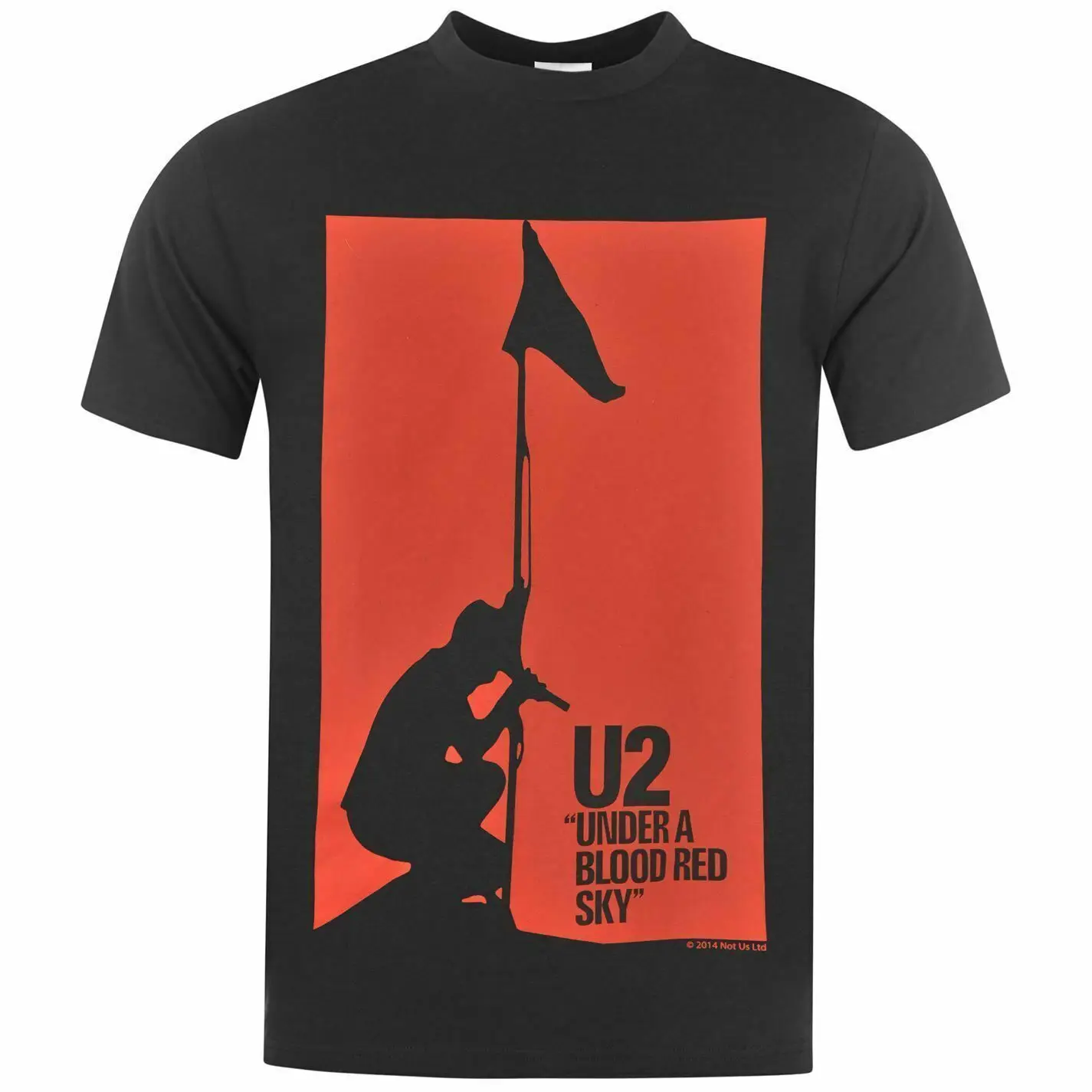 Ufficiale U2 Under A Blood Red Sky Maglietta Nera Da Uomo U2 Tee
