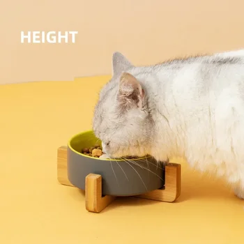Cute Ceramic Bowl Dog Feeding Pet Feeder Goods for Cats Puppy Food Water Container Storage Waterer Accessories Cat Supplies