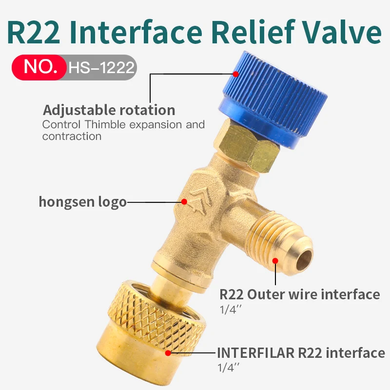 Socket Adapter Converter HS R410a R22 Refrigeration Tool Air conditioning Safety Valve Adapter Fitting Refrigeration Charging Copper Adapter For R410A