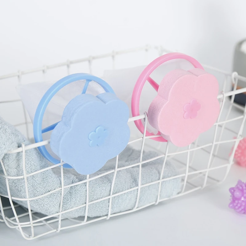 2PCS Or 1PC Washing Machine Filter Bag Cute Flower Shape Floating Washing Machine Hair Remover Filter (Single Pack Color Random)