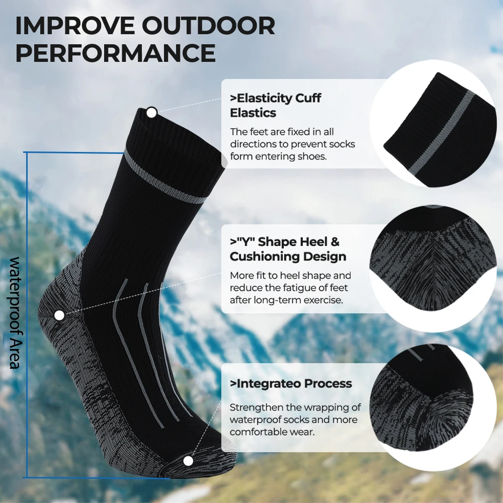 Wasserdichte Socken Herren - Merinowolle Outdoor Mit 3-Schicht Membran