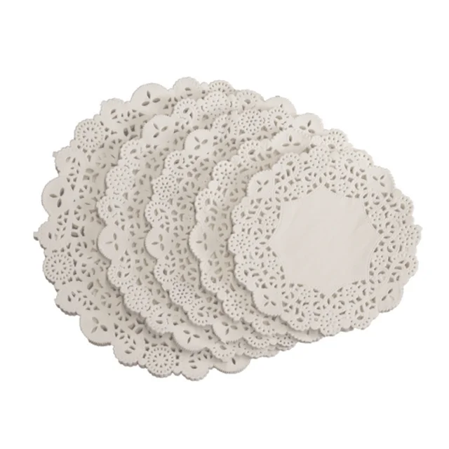 3,5 Hüvelyk 4,5 5,5 6,5 Kerek Rózsaszín Fehér Papír Csipke Doilies A Süteményhez Pulemat Party Ajándék Dekoráció Placemats Paper