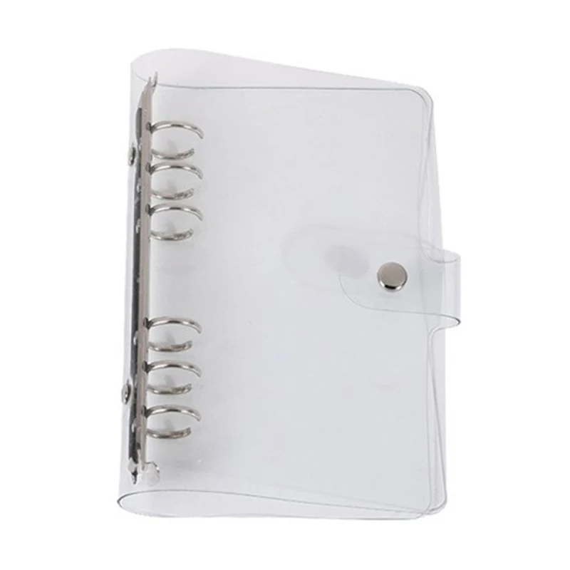 Cartella di file con clip in plastica di colore trasparente A4/A5/A6/Notebook Raccoglitore ad anelli a fogli mobili Agenda Agenda Forniture per ufficio scolastico - immagine 5