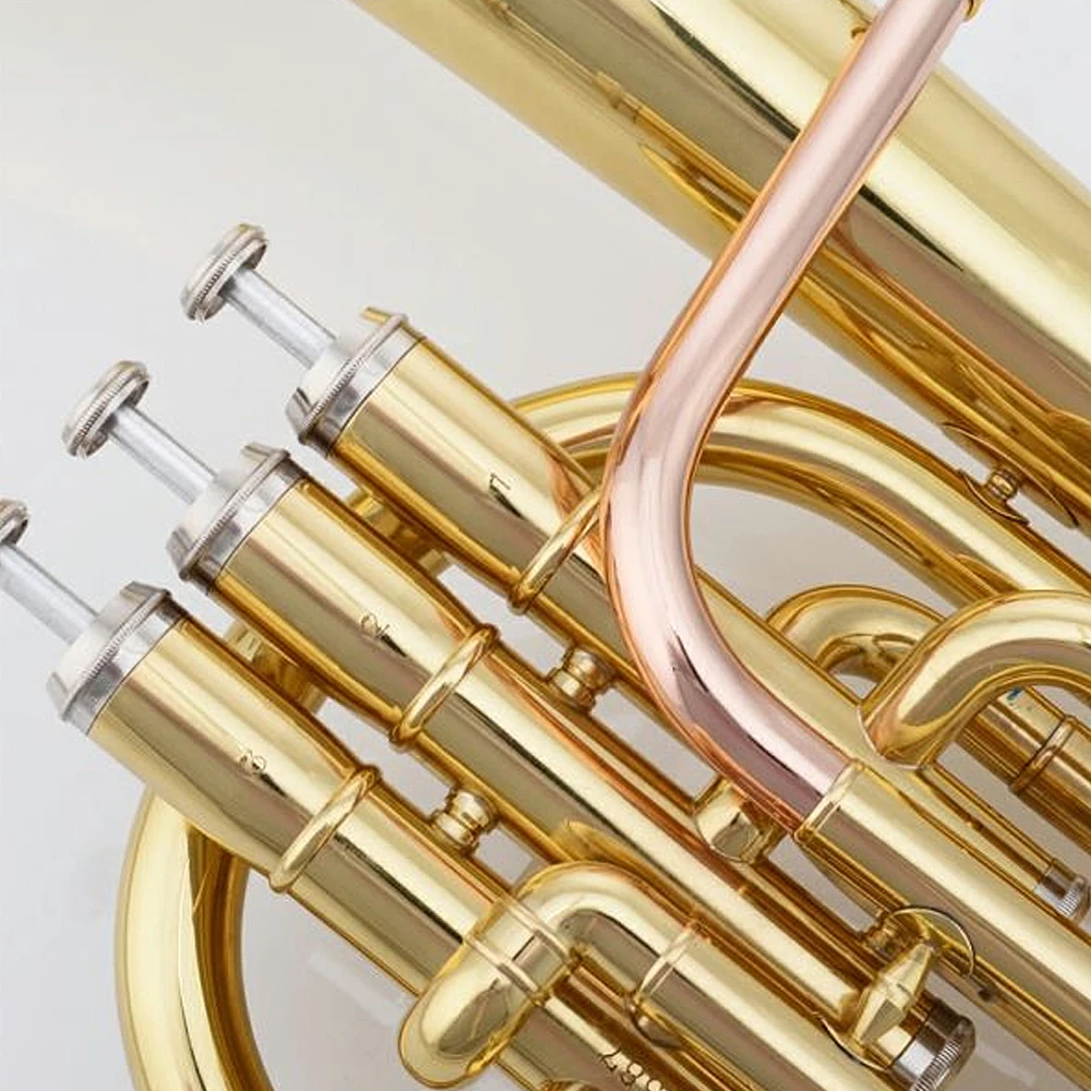 Alto Trumpet Eflat Brass Lacquered Gold Alto horn 3 Vertical Key Professional EB Horn Beginner Band Horn
