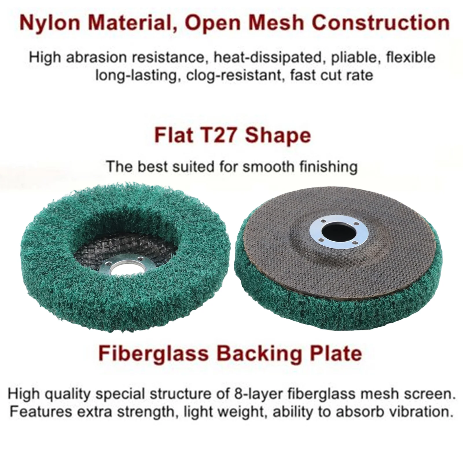 Nylon Abrasive Buffing Discs 4in 5PC Set for Angle Grinder Effective ...
