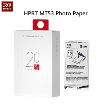 Carta fotografica originale HPRT MT53 Carta fotografica autoadesiva Carta fotografica a colori da 2x3 pollici per mini stampante portatile 10/20/40 pezzi MT53