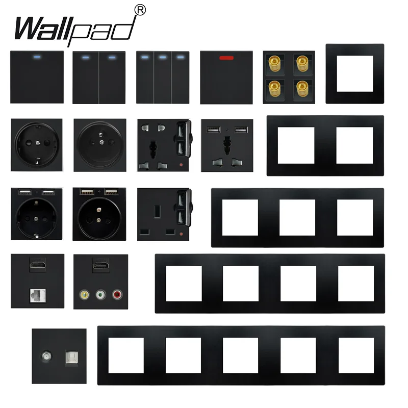 Matte Fireproof Plastic DIY Light Switch for Home EU French UK Universal TV Data HDMI USB Electrical outlet Built-in Wall Socket