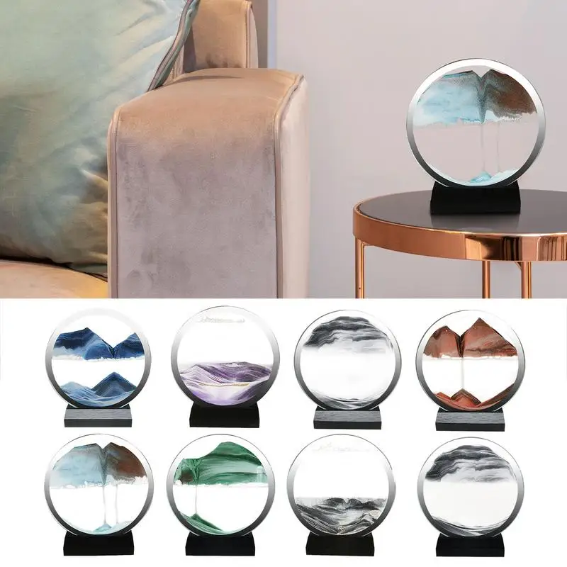 Moving Sand Painting 3d Dynamic Q Ting L Rglass Ornamenten Met Rond