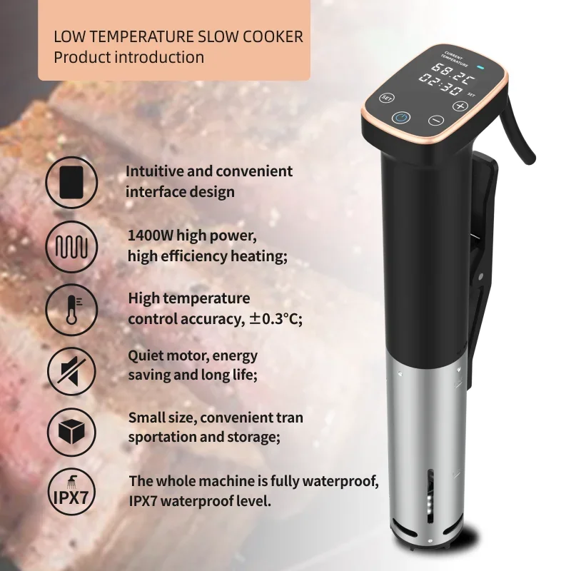 Factory Household Low Temperature Slow Cooker 1400W High Power Mute Sous Vide Machine Home Pre Cision Cooker Sous Vide