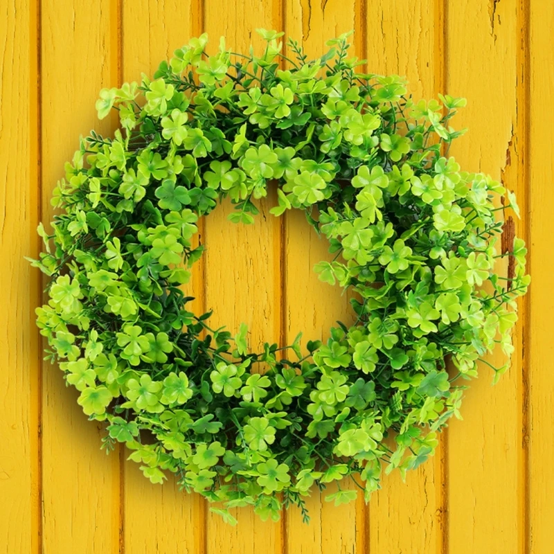 

17,7 ''круглый венок, имитация ирландского венок, круглый год, украшение для входной двери, домашний цветочный венок, декор для
