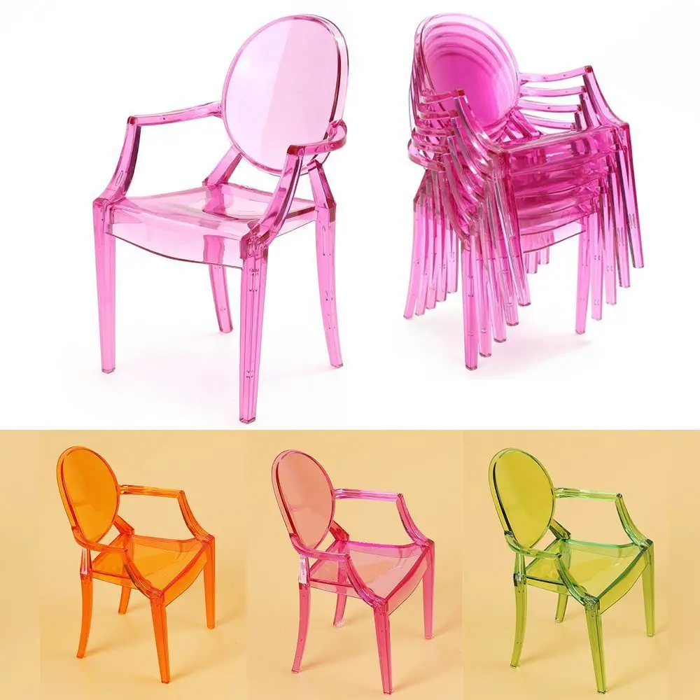 Toys Children Miniature House Decor Dollhouse Furniture 1/6 Doll Armchair Dinning Room Plastic