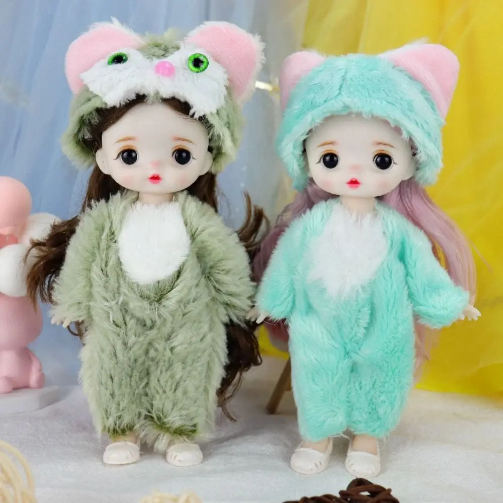 Creative Movable Joints Cute BJD Doll Lifelike Cute Mini Girl Doll Colorful 17cm Movable Joints Mini Girl Doll Party Gift