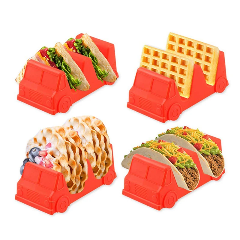 Display Stand for Pizza Cake PP Taco Rack Durable Wave Food Container Mexican Pancakes Rack Kitchen Tool Taco Holder Stand