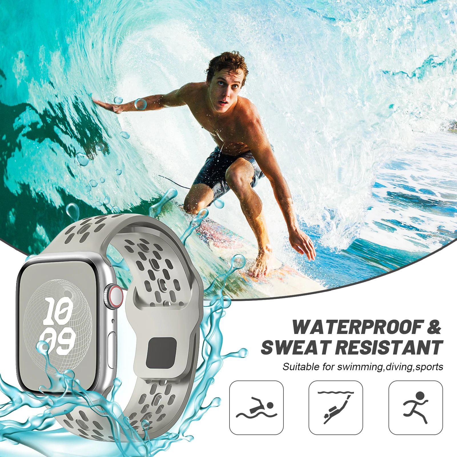 애플 워치 밴드용 실리콘 스트랩, 45mm, 44mm, 49mm, 40mm, 41mm, 38 스포츠 밴드, 코레아 팔찌, iwatch 시리즈 9, 8, 7, 6, SE 울트라 2 밴드