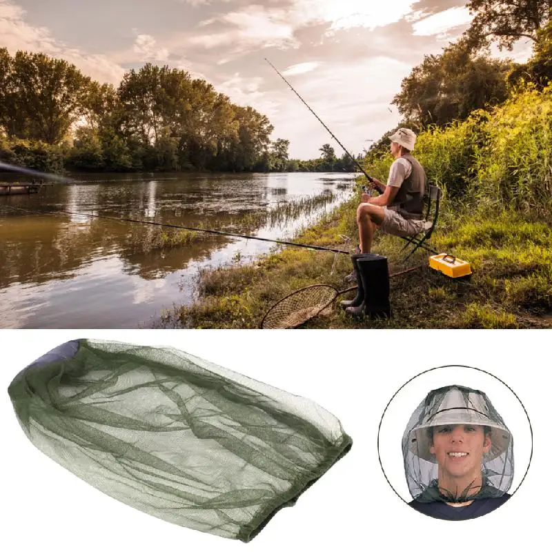 Outdoor Fishing Cap Anti Mosquito Insect-proof Cap Mesh Top Net Cover Face Protector Sunshade Travel Camping Fishing Accessories