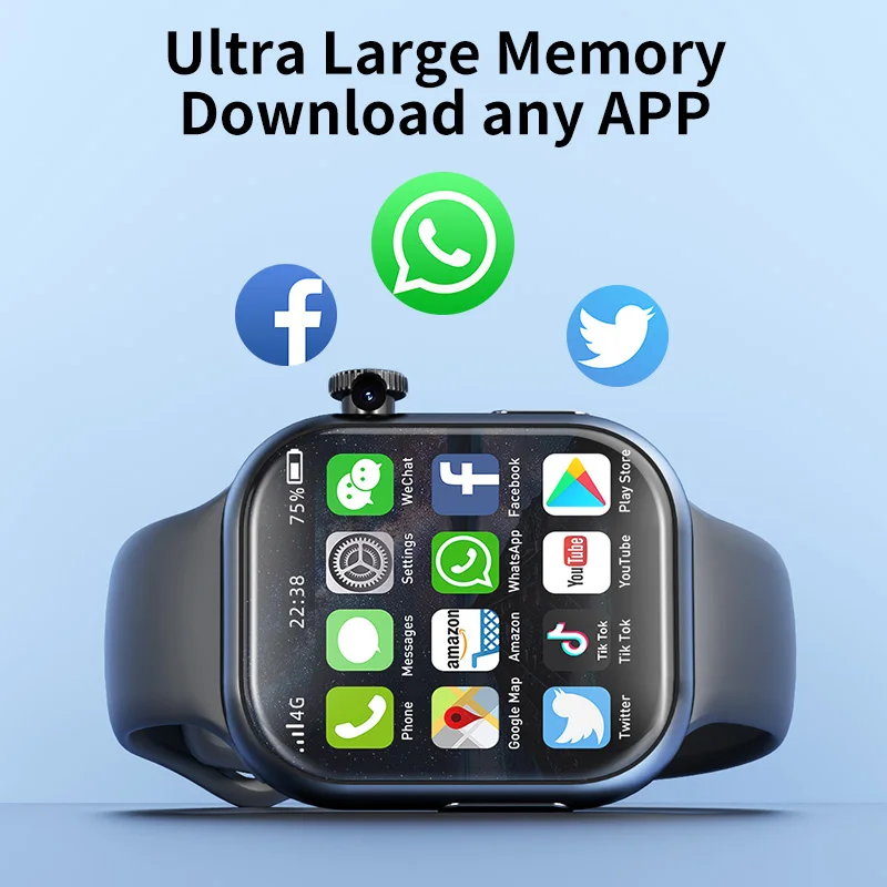 Global Version VP19 Smart Watch Wifi GPS 4G/5G SIM Card 180 Degree