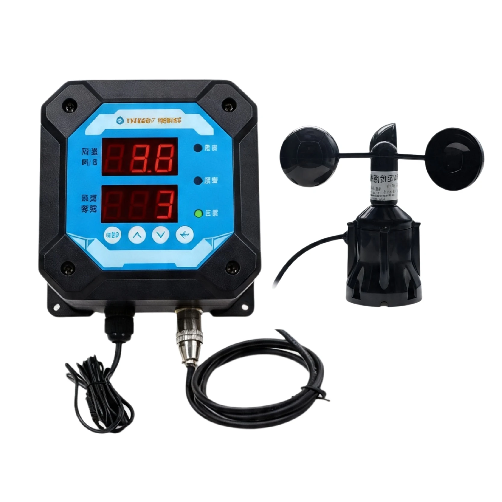 풍속 경보기 DC12-24V 측정범위 0-30m/s RS485/릴레이 출력 LED 표시 알루미늄 합금 재질 창고 작업장 공장용