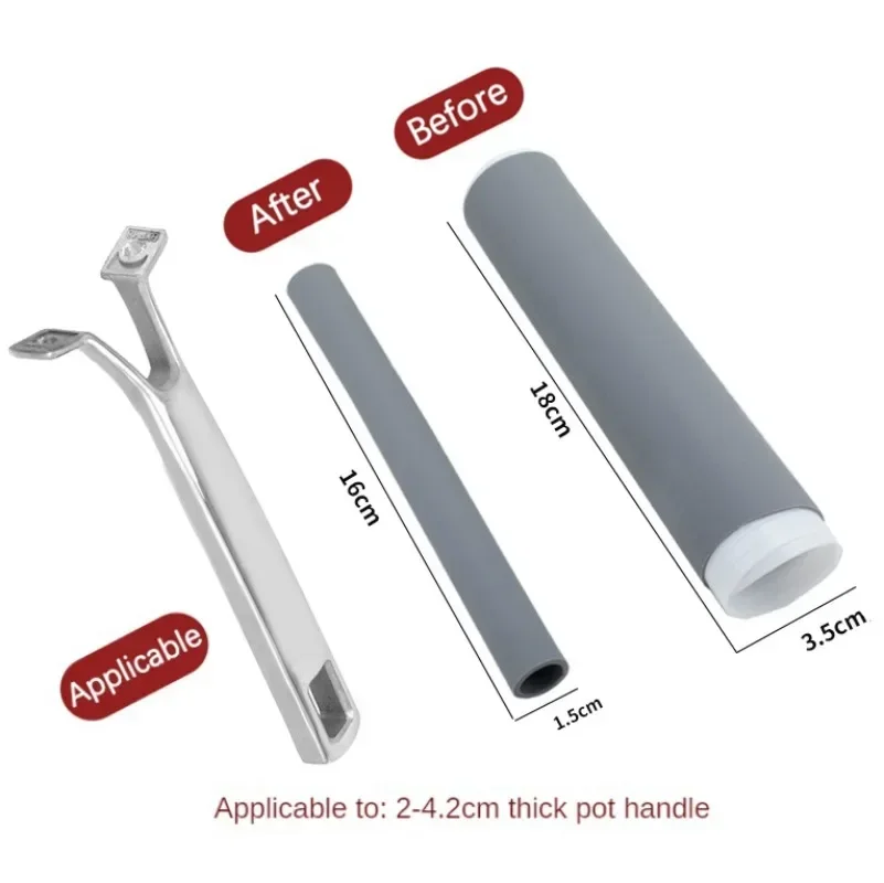 Frying Pan Handle Insulation Sleeve Rubber Sleeve for Iron Cooker Stainless Steel Pan Handle Sleeves Kitchen Tool Accessories