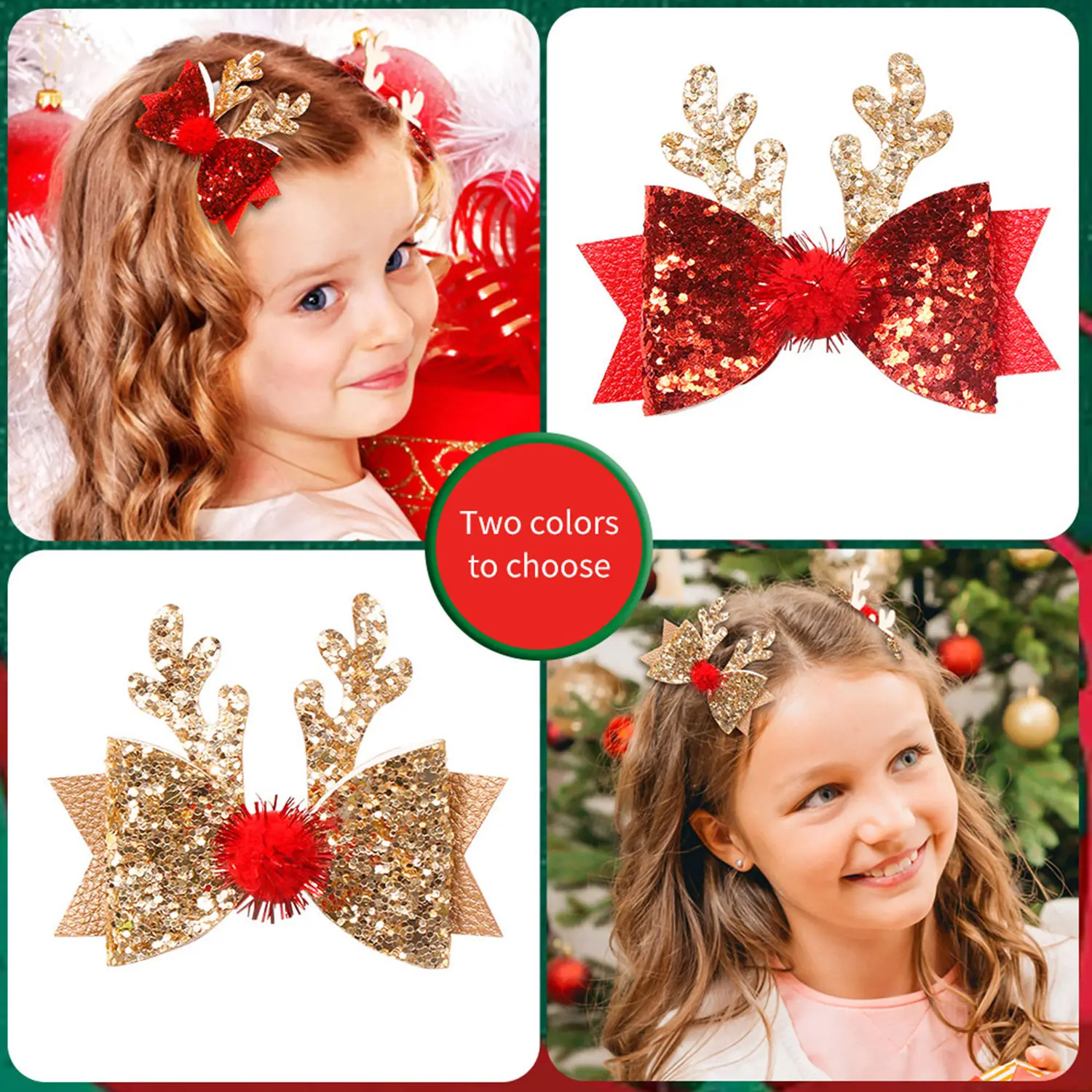 

1PC Christmas Anlter Hair Clip For Kids Girls Sweet Deer Horn Glitter Bow Hairpins Barrettes Hair Accessories New Year Gift