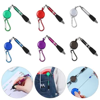 قلم حبر جاف معدني قابل للسحب ، أدوات كتابة الحبل ، سلسلة مفاتيح بإبزيم تسلق الجبال ، أدوات مكتبية سهلة القلم 2