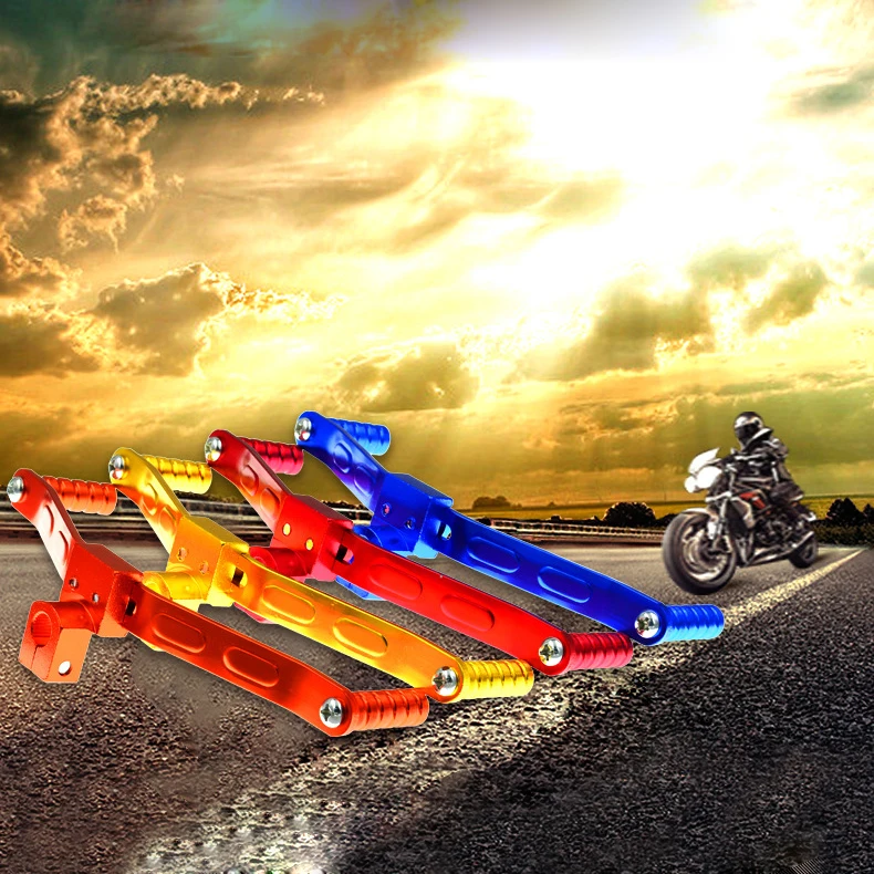 MotorcycleGearShiftLeverDoubleheadedShiftLeversUniversalFootrestPedalShifterAluminum