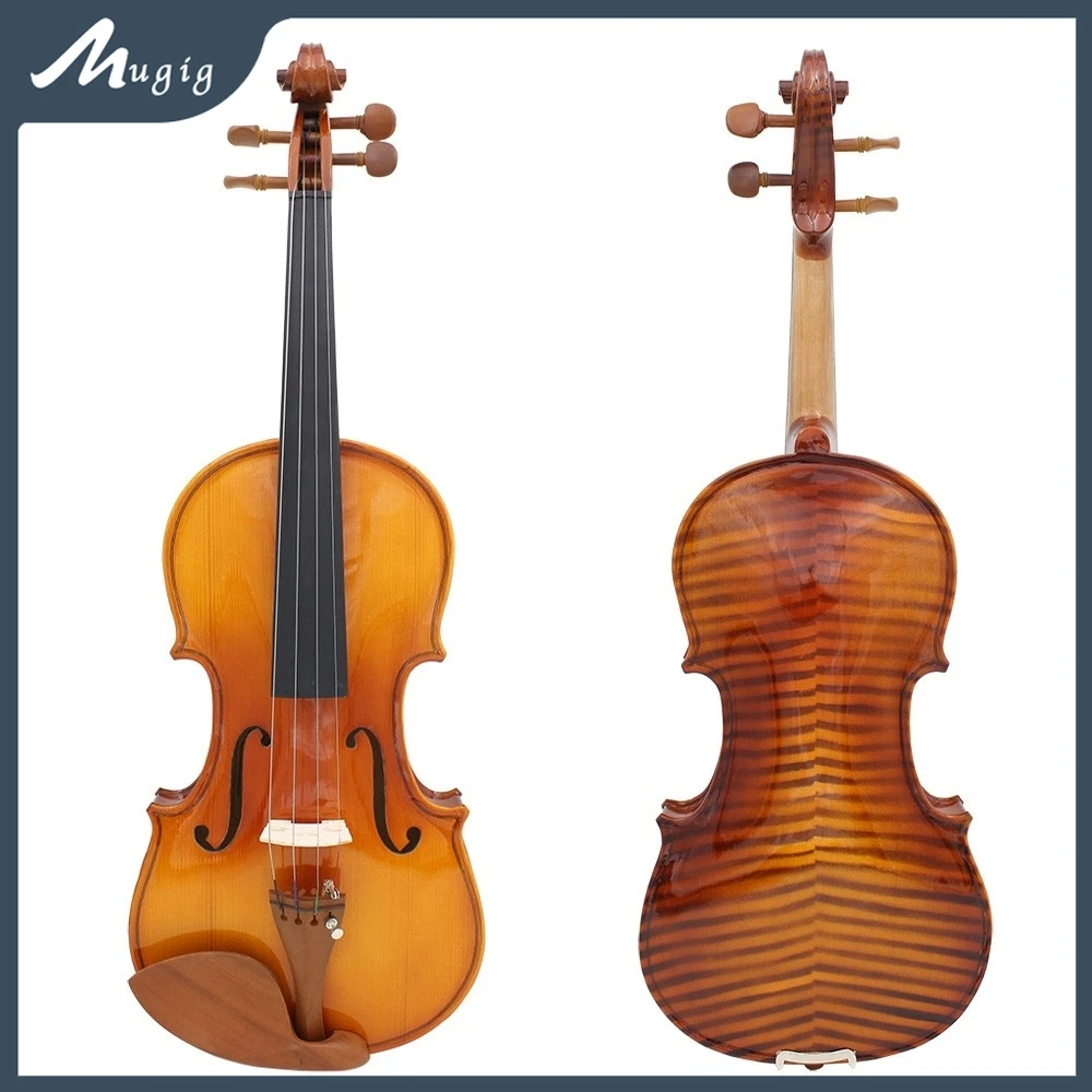 4/4 3/4 1/2 1/4 1/8 Violino Per Studenti In Legno Massello Violino Acustico In Legno Massello Violino Fiammato Come Acero Indietro Arco E Custodia In 