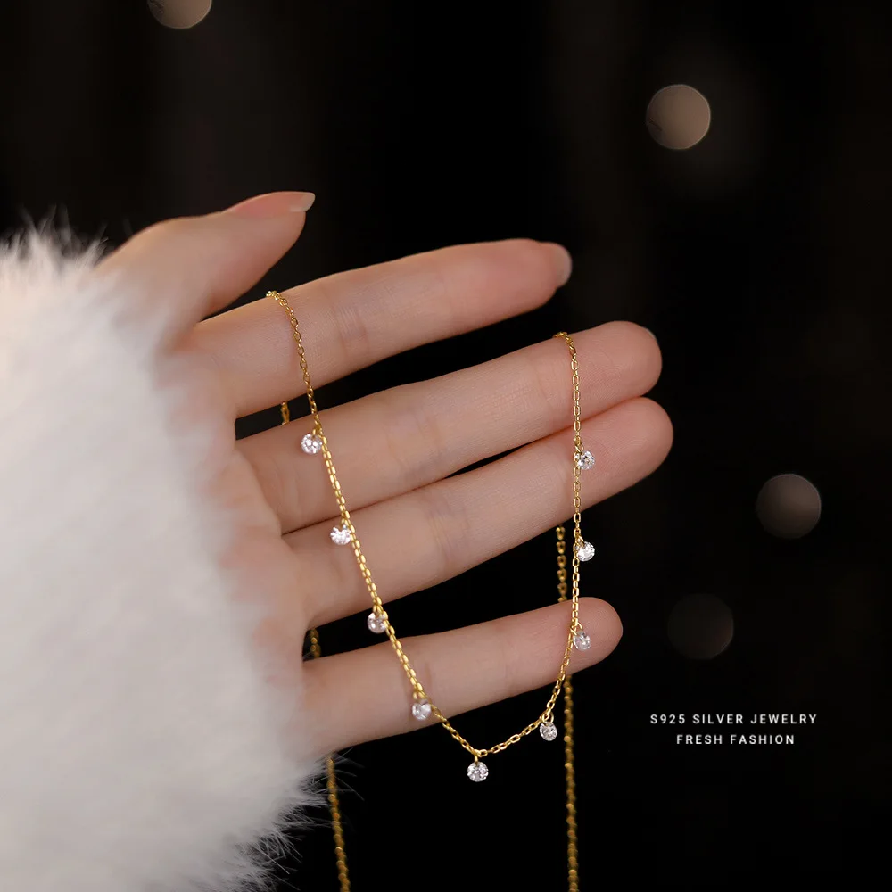 Collar De Corazón Con Diamantes - Chapado En Oro Rosa, Circonita Cúbica, Regalo Para Aniversario O San Valentín