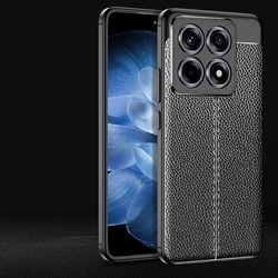 Luxury Shockproof High-Quality Soft Leather TPU Bumper Case for Xiaomi 14T Pro (Black)