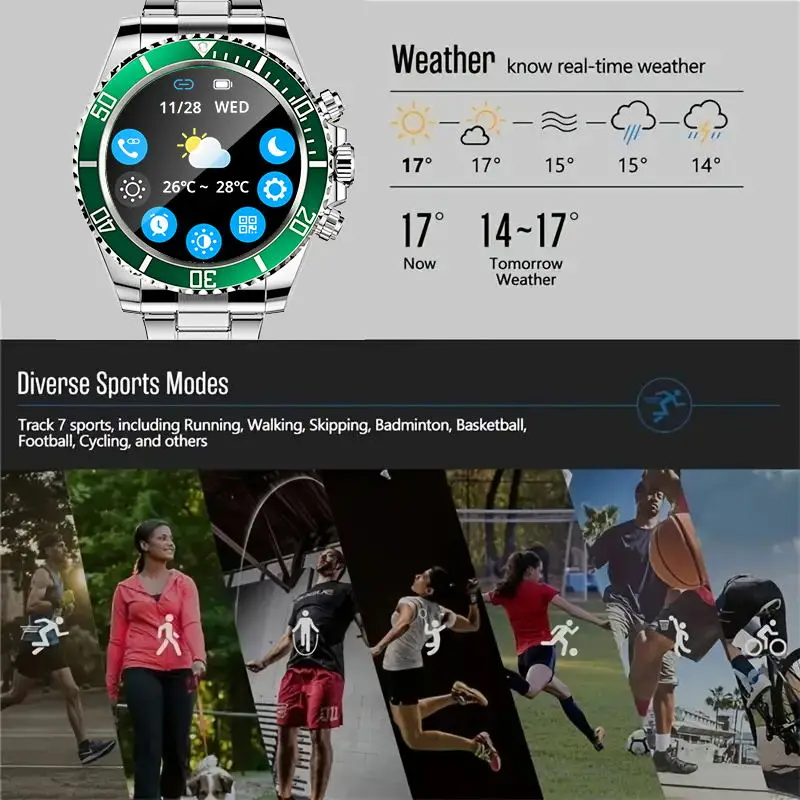 Aiweile AW12 New Style Luxury Smart Watch Dials Answer Call For Men Waterproof Sport Digital Business Watch For Gift 3