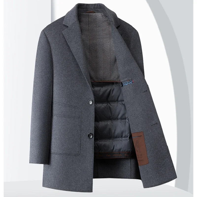 Description Picture 2 of itemBATMO 2023 new arrival autumn&Winter 85% white down liner casual trench coat men,thick jackets, Overcoat size M-4XL 262