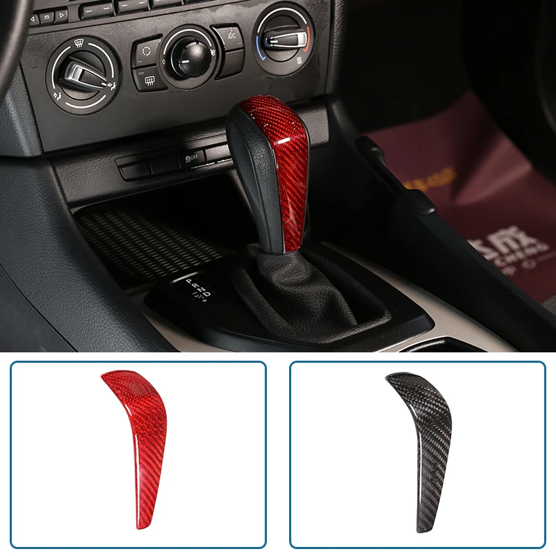 

Car Gear Shift Head Cover Trim For BMW E48 E61E64 E65 E85 E86 E83 E53 E81 E82 E87 E90 E91 E93 F01 Real Carbon Fiber Black/Red