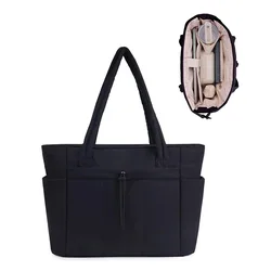 Elegant Quilted Tote Bag for Women - Lightweight and Portable Casual Handbag (Black)