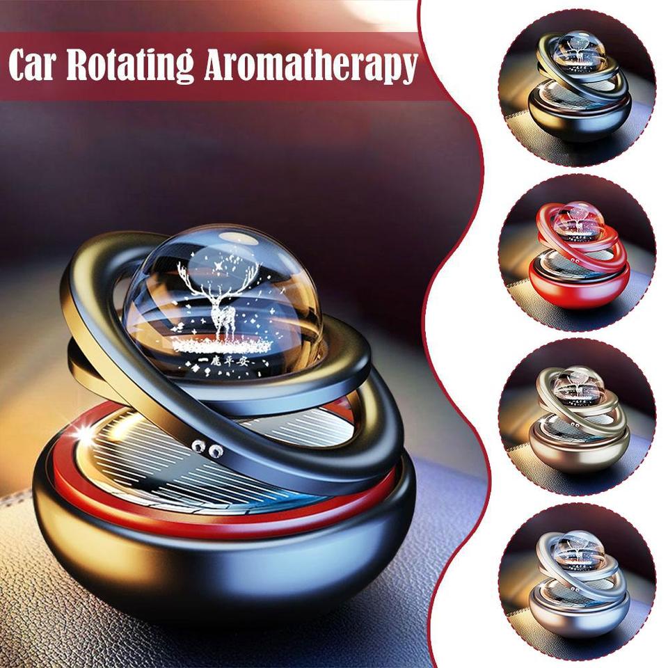 Car Solar Ornaments Rotating Car Double Suspended Double Suspended Crystal 360° Rotation Ball Aromatherapy Perfume Ornaments