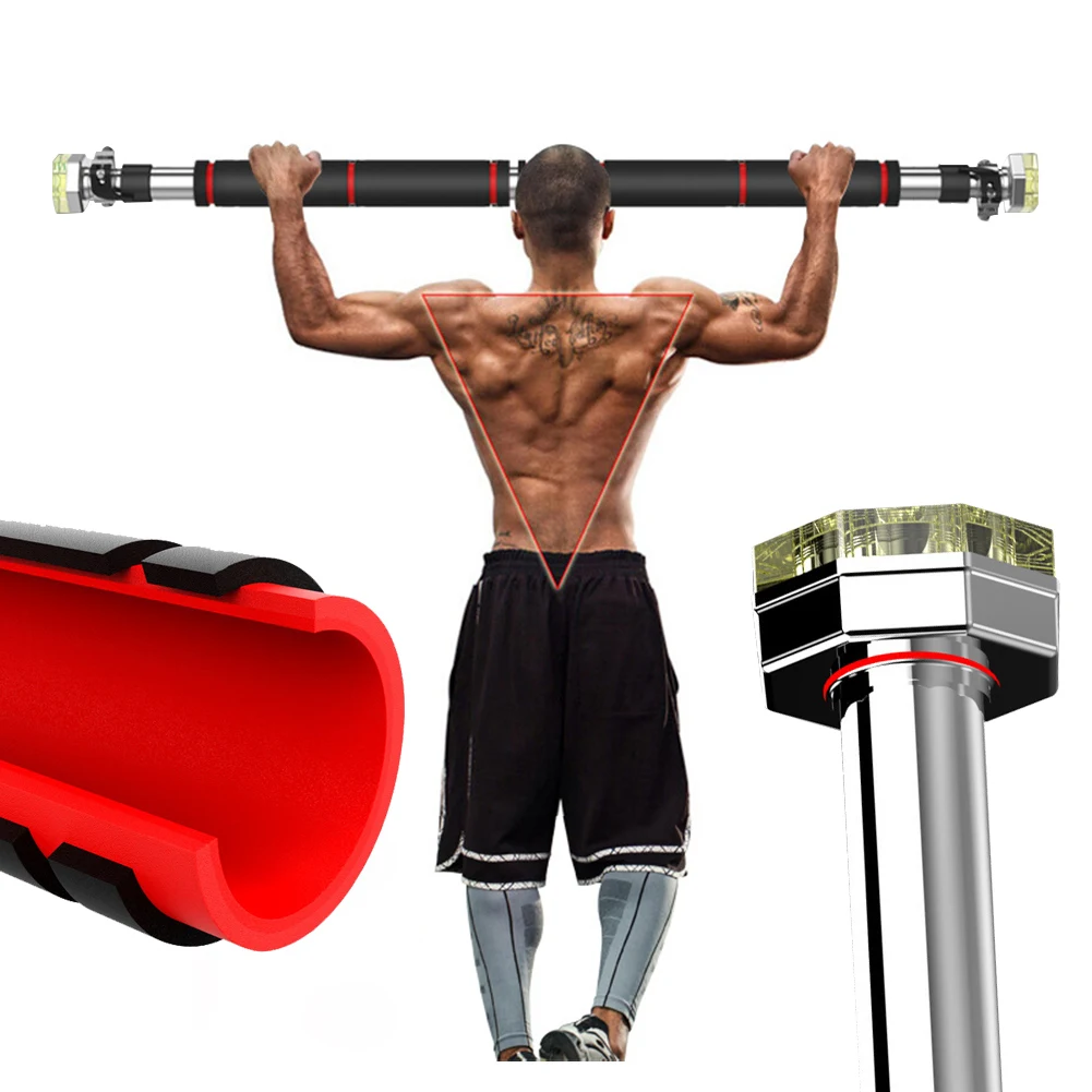 Doorway Pull Up Bar Chin Up Bar Fits 25.3-40in Door Frames Exercise Single Adjustable Length for Strength Training Home Gym doorway pull up bar gym pull accessories