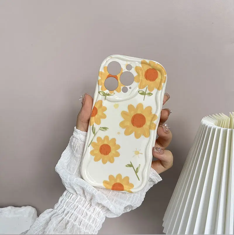Yellow Floral Wave Phone Case
