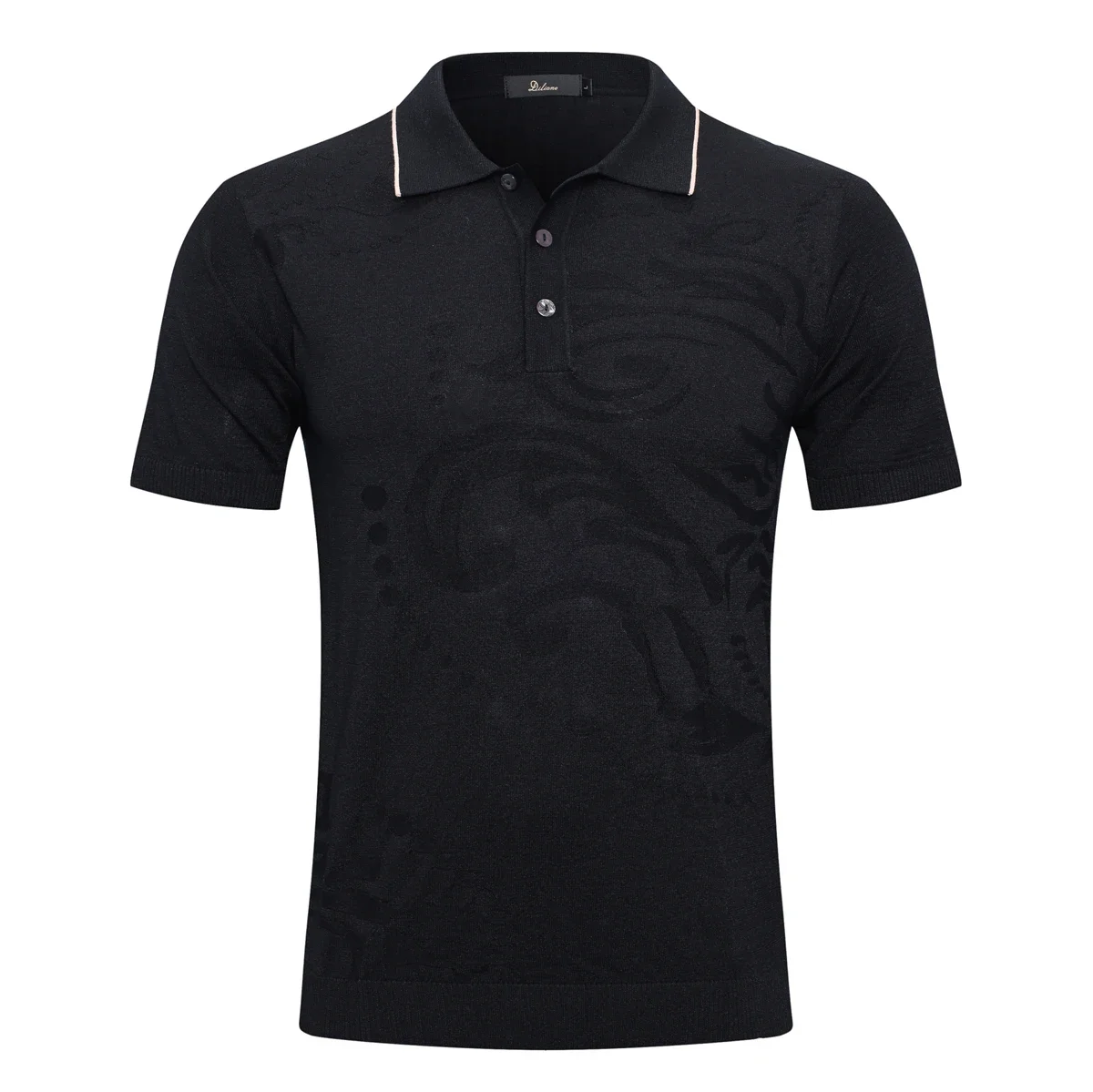 OECHSLI T-shirt Silk 2025 New Men's short Sleeve Breathable geometry pattern and Solid color Suitable for gentleman M-5XL 3