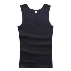 Men's Lightweight Cotton Quick-Dry Summer Vest - Breathable and Sporty Casualwear - XXL (Black)