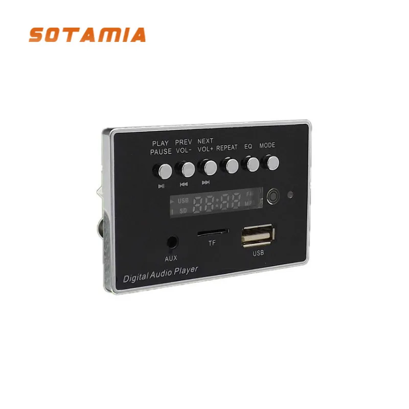 

Bluetooth MP3 декодер SOTAMIA, аудиоплата WAV WMA FLAC, декодирование с поддержкой приложения EQ FM AUX USB TF DIY домашний кинотеатр, усилитель 12 В