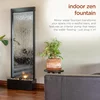 Fast Shipping.home.Mirror Waterfall Fountain with Stones and Lights -Outdoor Decor for Office, Living Room, Patio, Entryway - 72 4