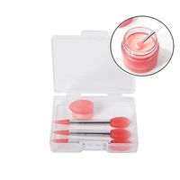 3PCS Silicone Lip Balms Lip Mask Brush With Sucker Dust Cover Lipstick Cosmetic Makeup Brushes Lipstick Brush Storage Box 1