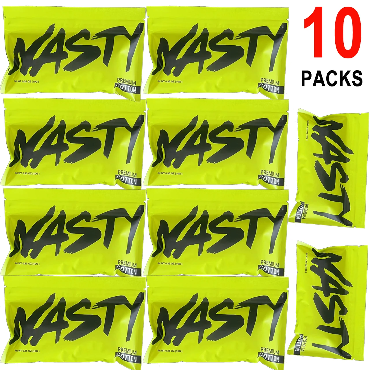 10Pack Premium NASTY Organic Cotton Long Lasting 2X Quick Absorb vs Bacon Prime