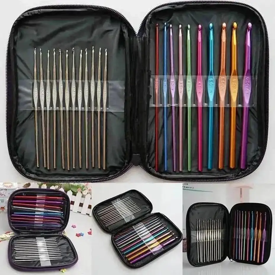 22Pcs/Set Crochet Knitting Craft Case Crochet A Set Weaving Tools Sewing Tool Suitable Household Personal Clothe Sewing Supplies